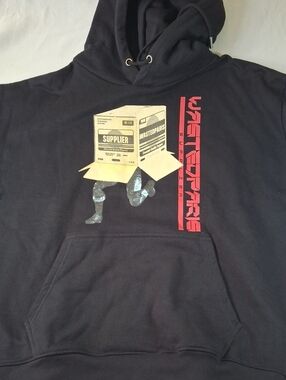 Wasted Paris "Supplier" Graphic Pullover Hoodie - Black/Red - Size L (NWOT)
